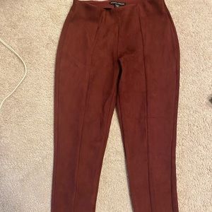 Boston Proper Wine colored faux suede leggings. NWOT. Size XS